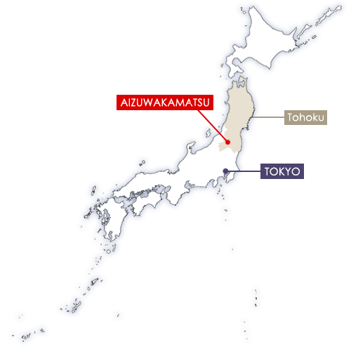 Aizuwakamatsu in Japan map