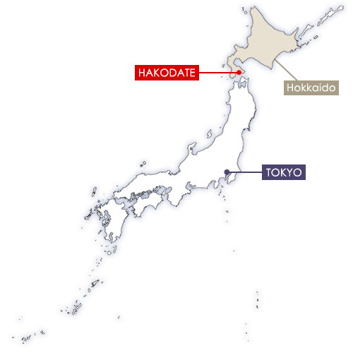 Hakodate in Japan map