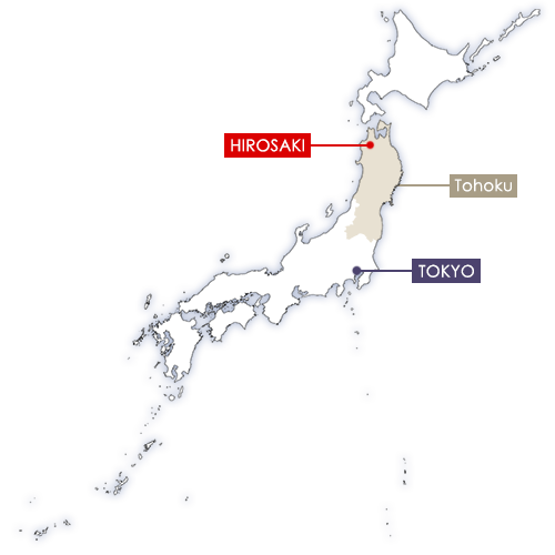 Hirosaki in Japan map