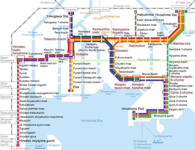 hiroshima streetcar route map