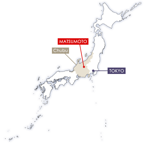 Matsumoto in Japan map