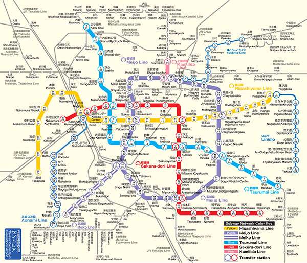 Nagoya Subway Route Map