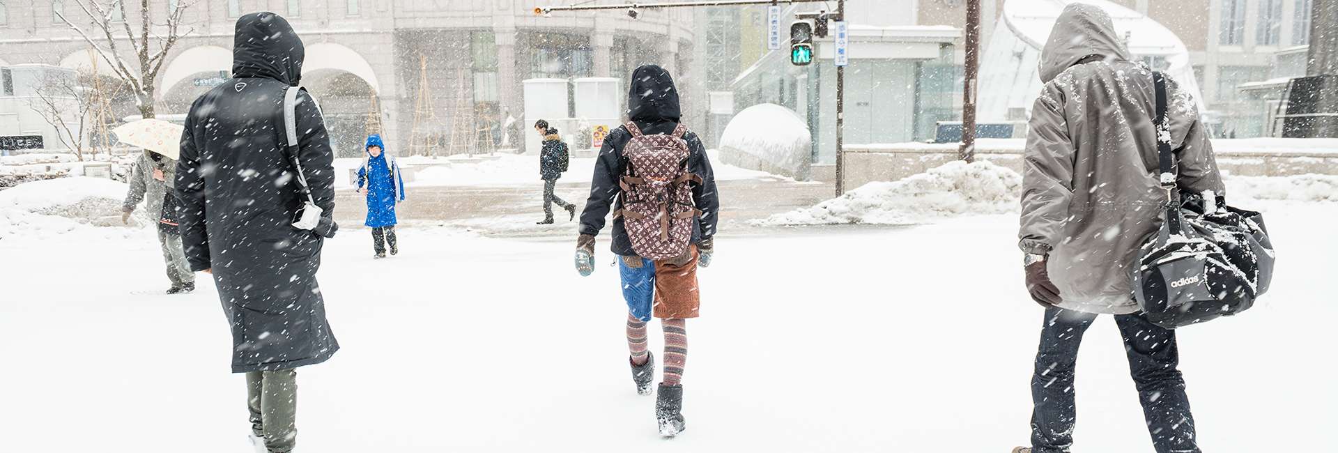 Sapporo in winter under the snow