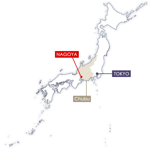 Nagoya in Japan map