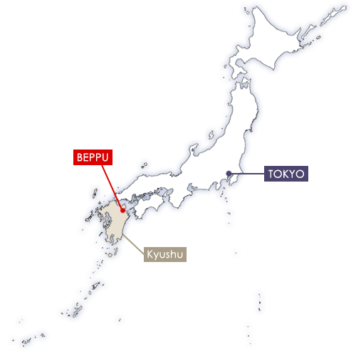 Beppu in Japan map