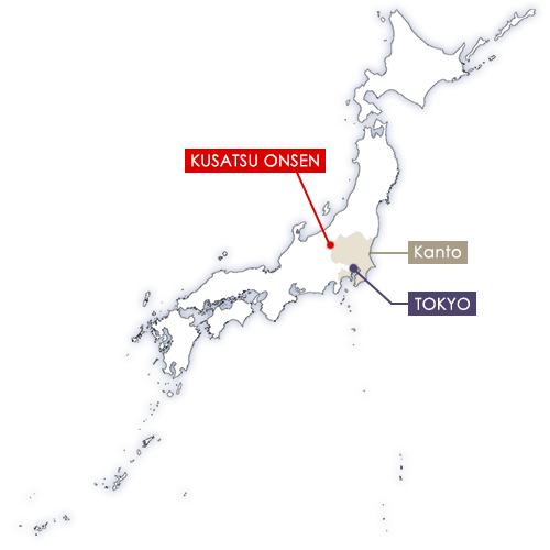 Kusatsu Onsen in Japan map