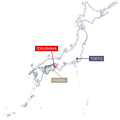 Tokushima sur la carte du Japon